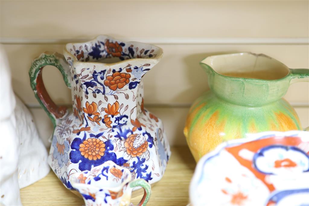 A quantity of mixed ceramics including Staffordshire dogs